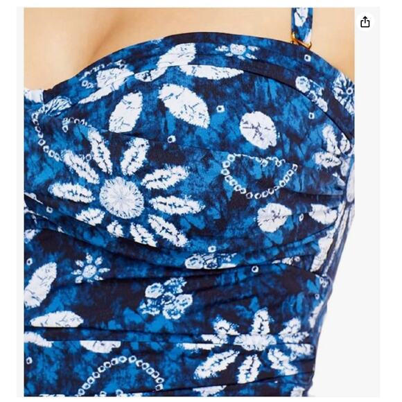 Bleu Rod Beattie Navy Blue One Piece Floral Sweethart Swimsuit size 4 NWT - Picture 6 of 6